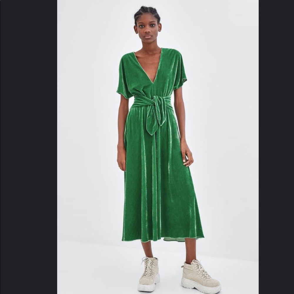 Zara Velvet Midi Dress
